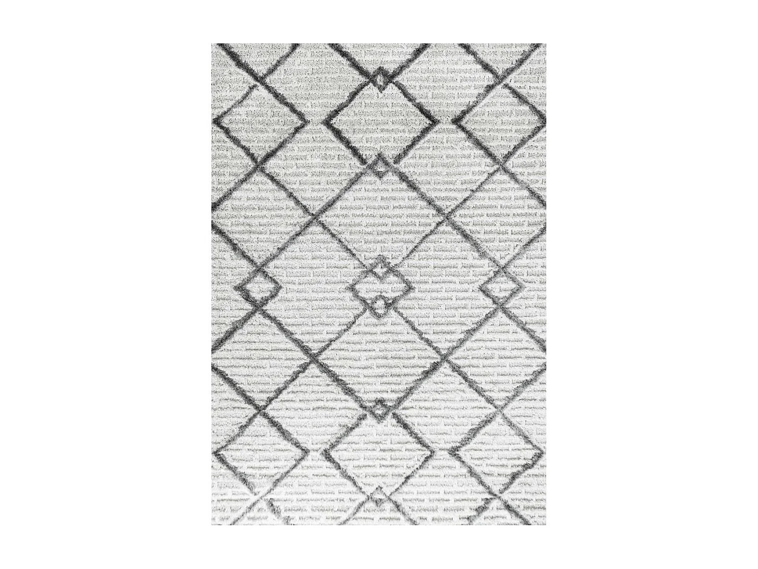 tapis entrée 60x110 tissé crème rectangle motif scandinave PISTIOUL