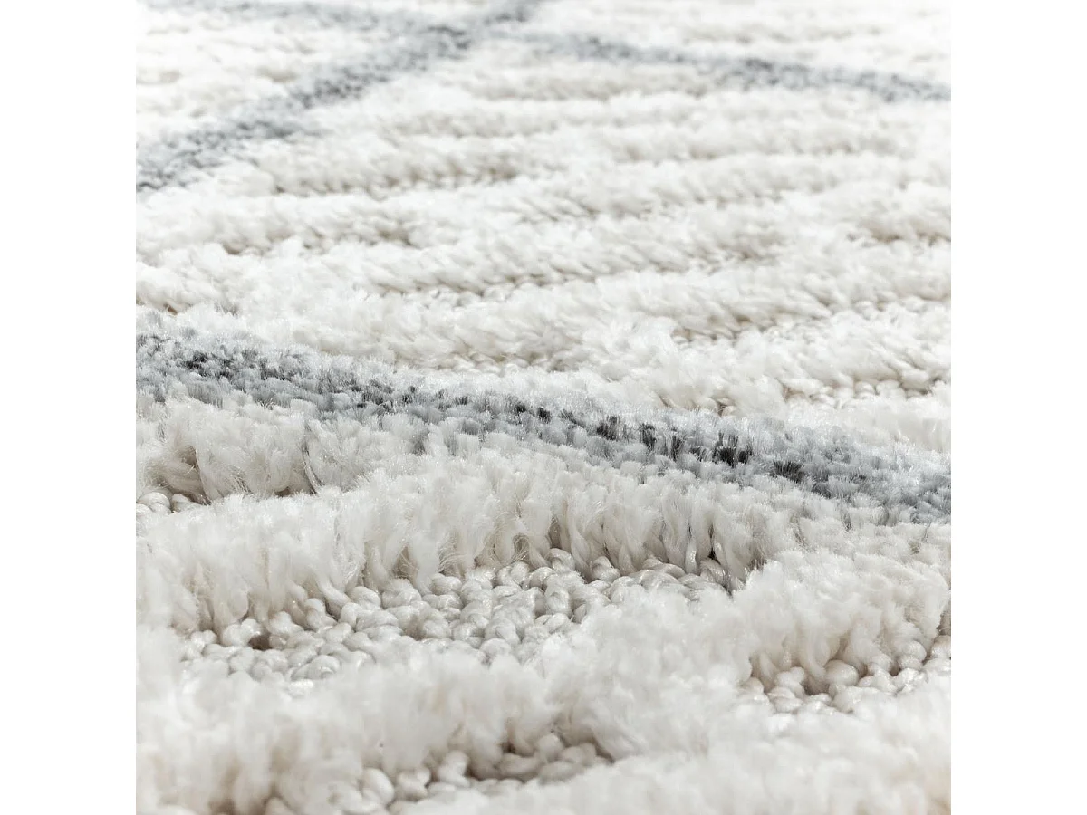 tapis entrée 60x110 tissé crème rectangle motif scandinave PISTIOUL