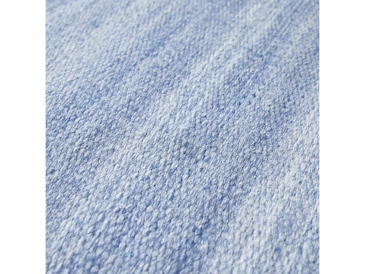 Tapis kilim 120x170 rectangle tissé bleu motif faux uni LOFODI