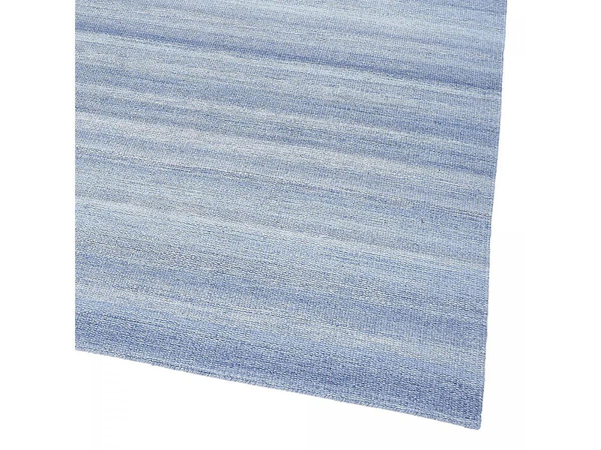 Tapis kilim 120x170 rectangle tissé bleu motif faux uni LOFODI