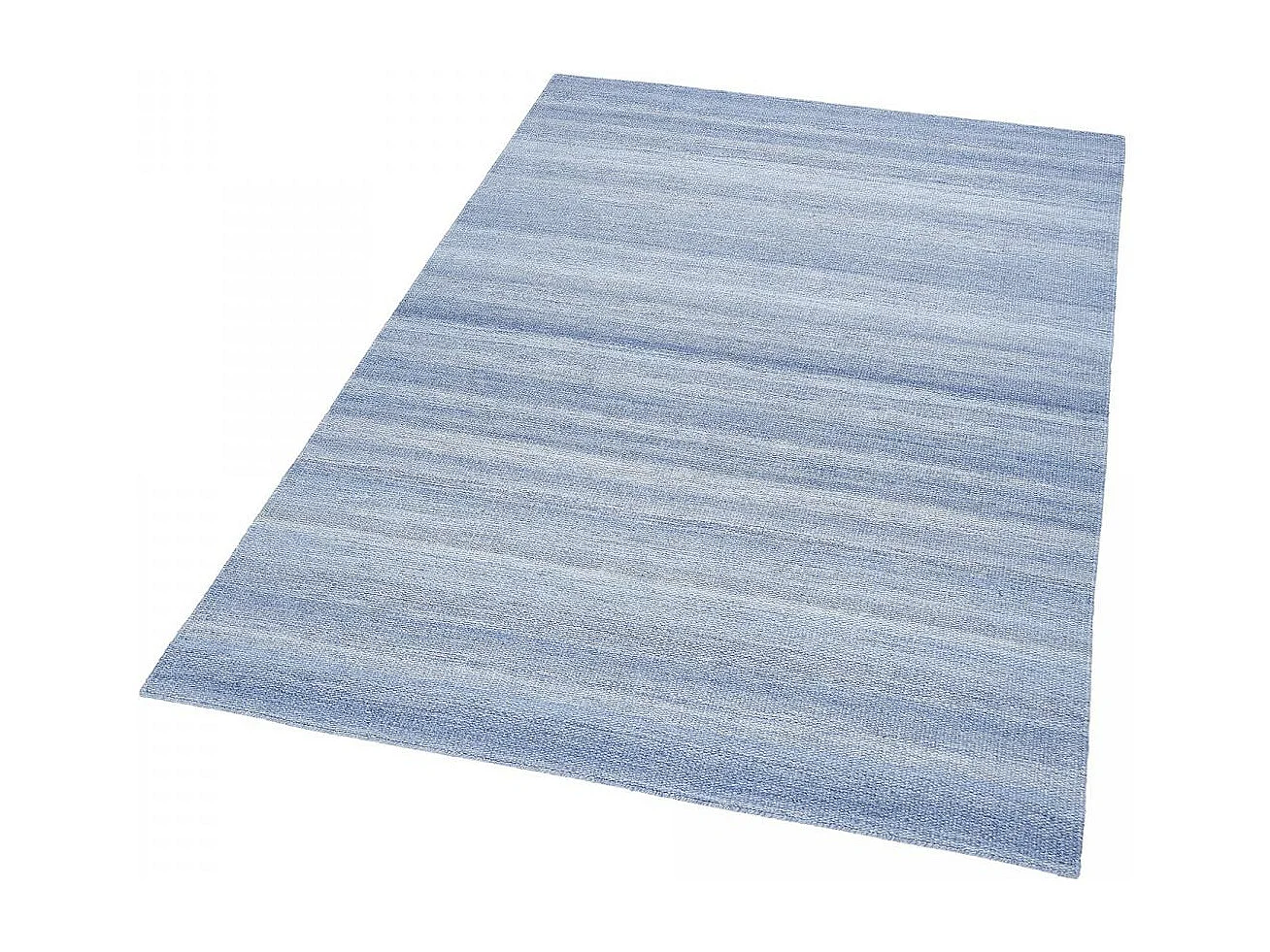 Tapis kilim 120x170 rectangle tissé bleu motif faux uni LOFODI