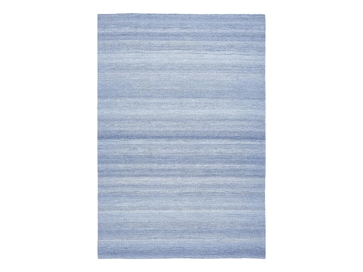 Tapis kilim 120x170 rectangle tissé bleu motif faux uni LOFODI