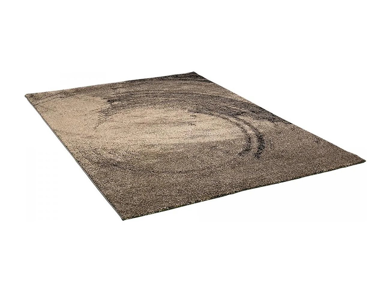 tapis chambre 120x170 tissé marron clair et foncé rectangle motif abstrait BINBA