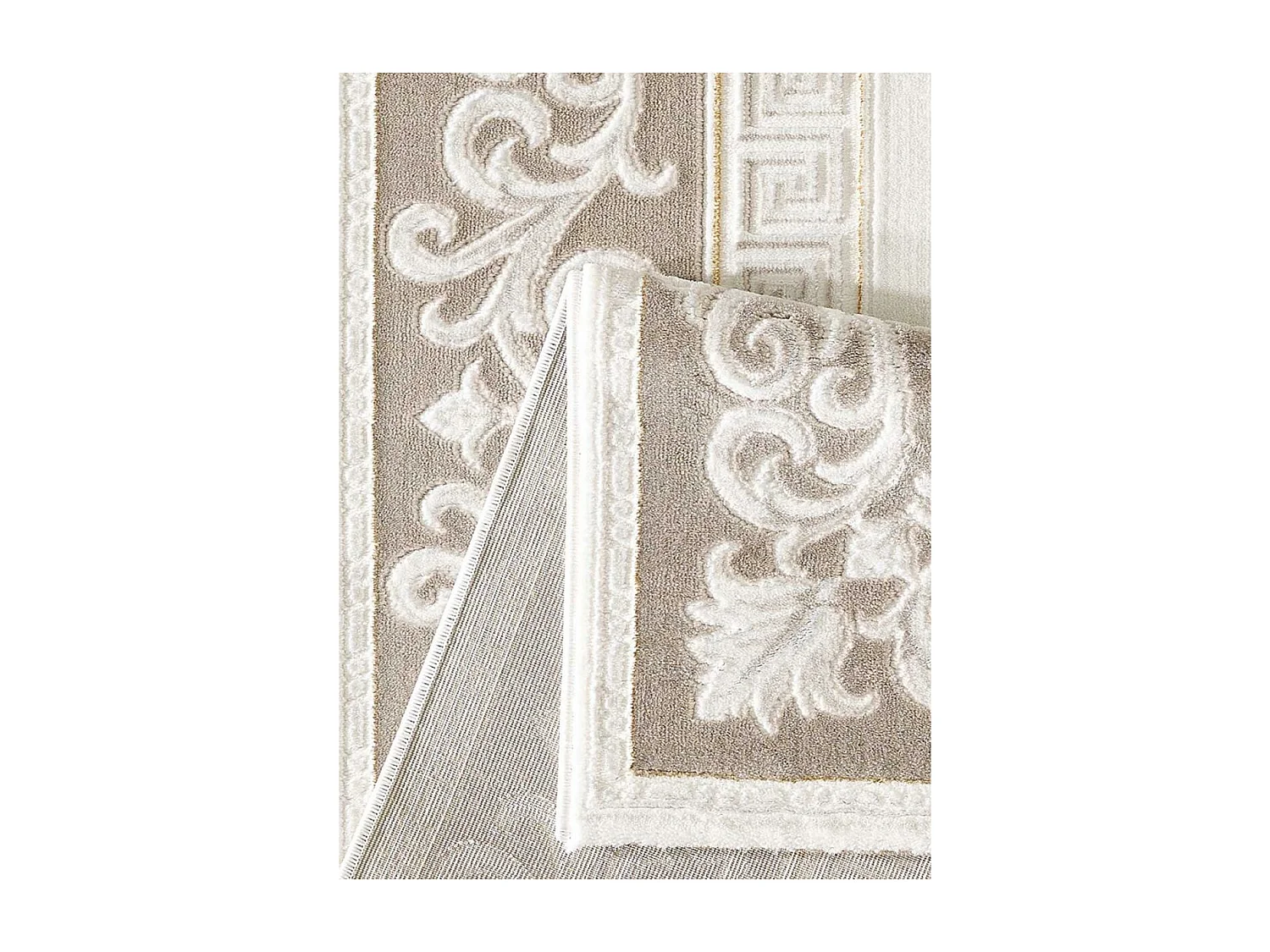 tapis salon 160x220 tissé marron et gris rectangle motif simple LYN7 ASTA