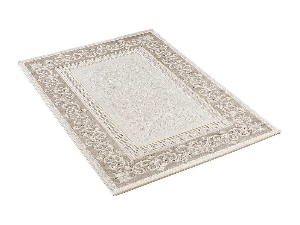 tapis salon 160x220 tissé marron et gris rectangle motif simple LYN7 ASTA