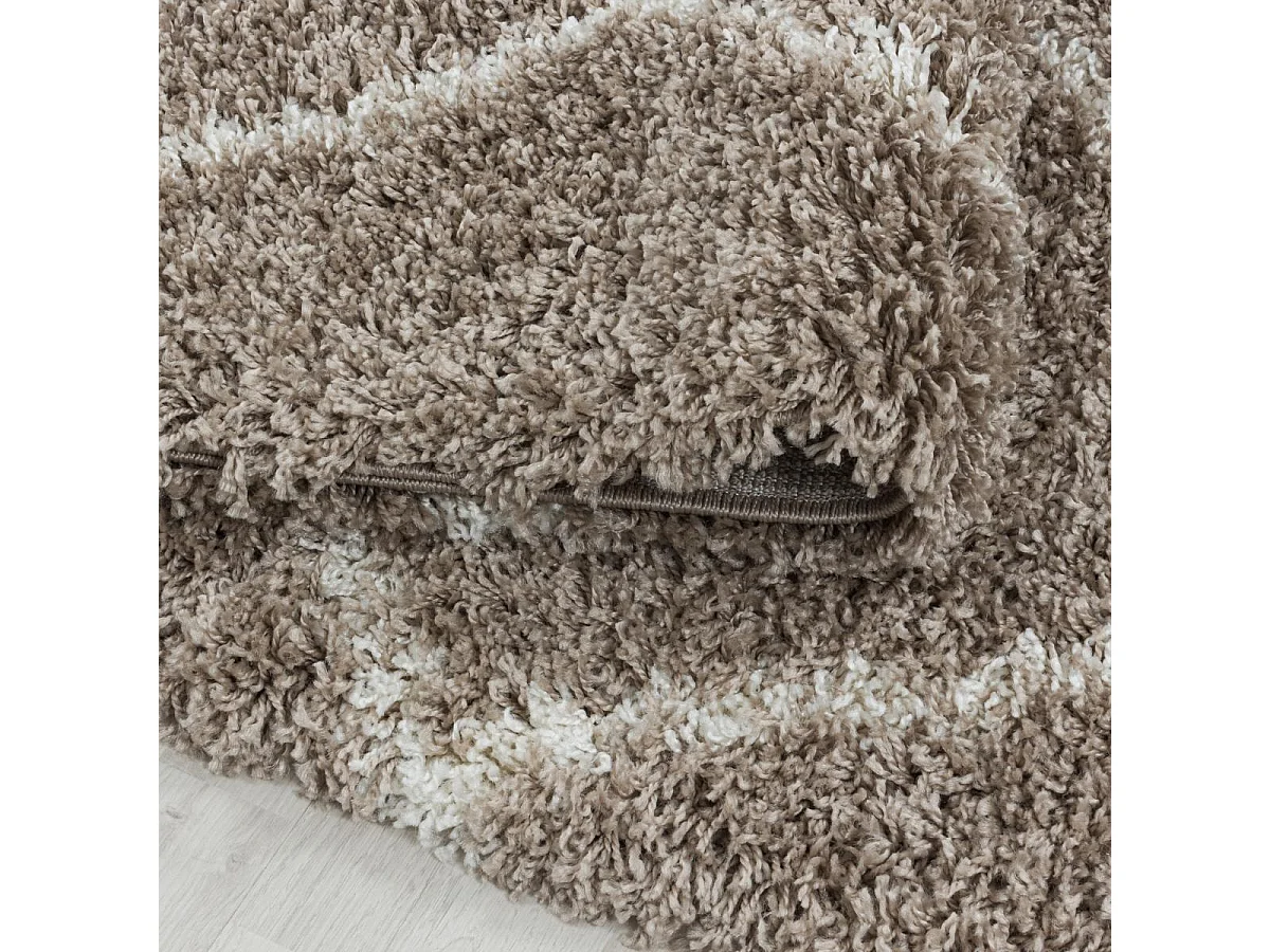 Tapis berbère 280x370 tissé motif losange SHAGGY A beige