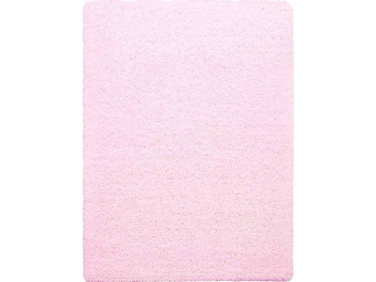 Tapis poils longs shaggy 100x200 rectangle tissé rose motif uni UNI L