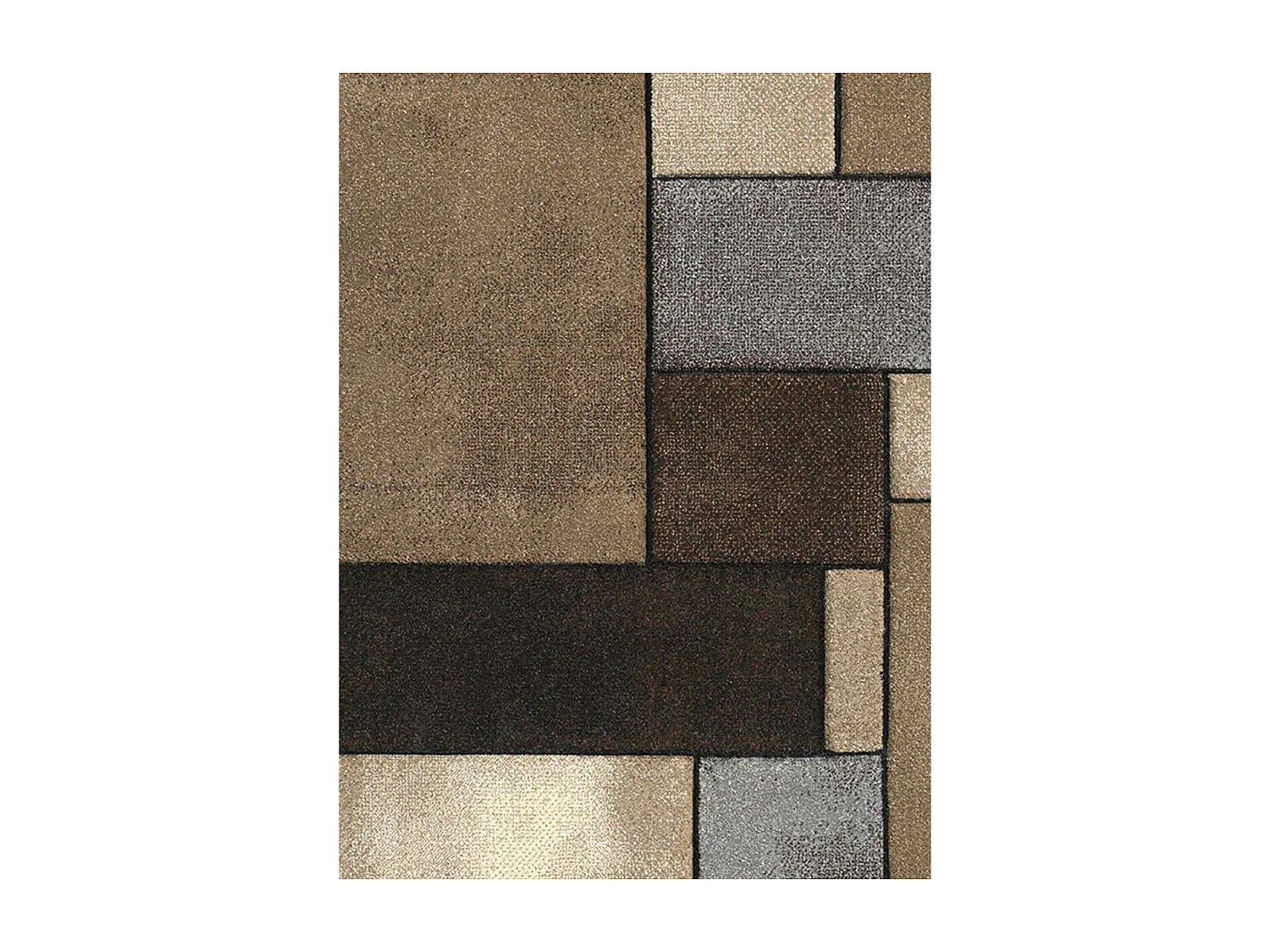 tapis salon 120x170 tissé beige rectangle motif géométrique BI 61