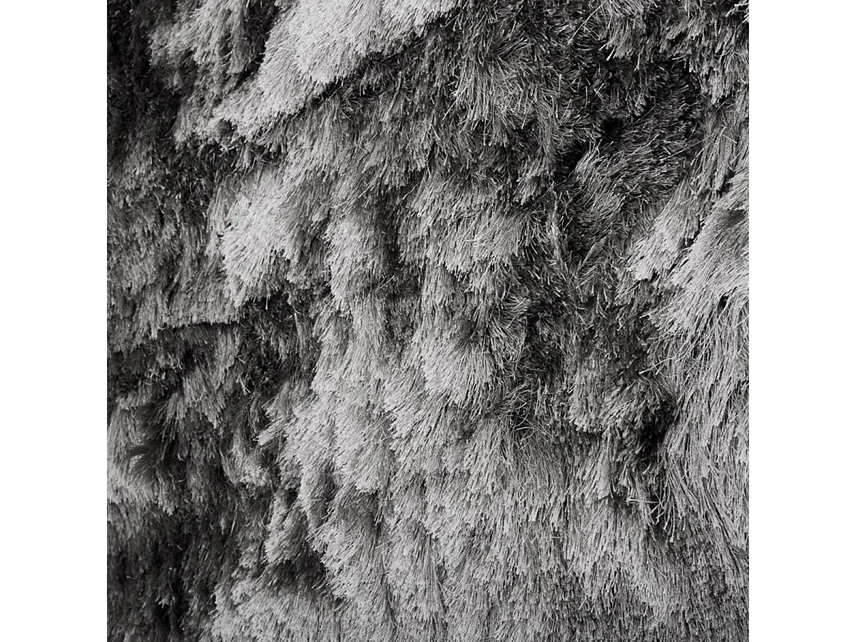 Tapis shaggy 240x340 rectangle fait main gris motif uni SG FIN