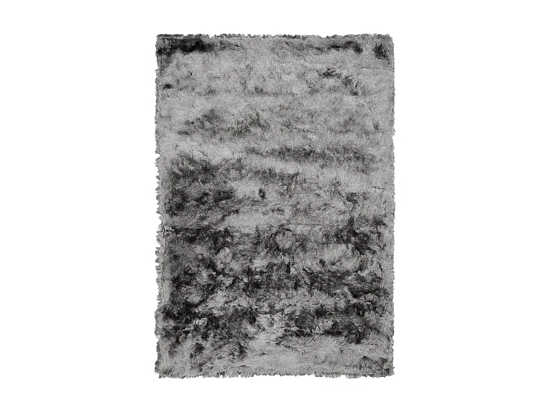 Tapis shaggy 240x340 rectangle fait main gris motif uni SG FIN