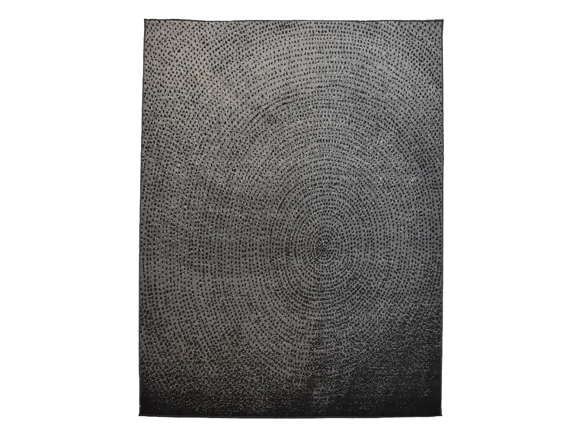 tapis salon 160x225 tissé noir et gris rectangle LYN1 EMPREINTE