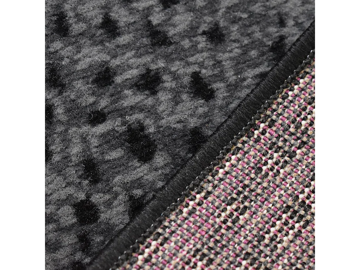 tapis salon 160x225 tissé noir et gris rectangle LYN1 EMPREINTE