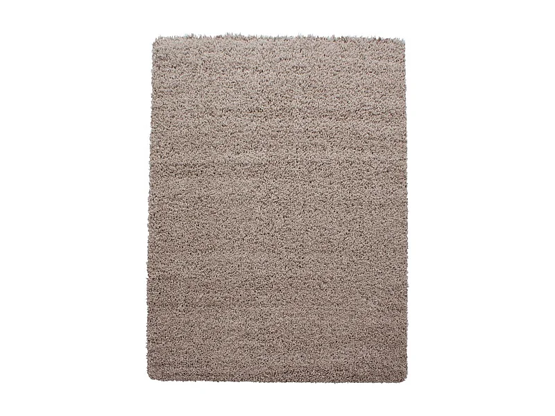 Tapis poils longs shaggy 120x170 rectangle tissé beige motif uni UNI L