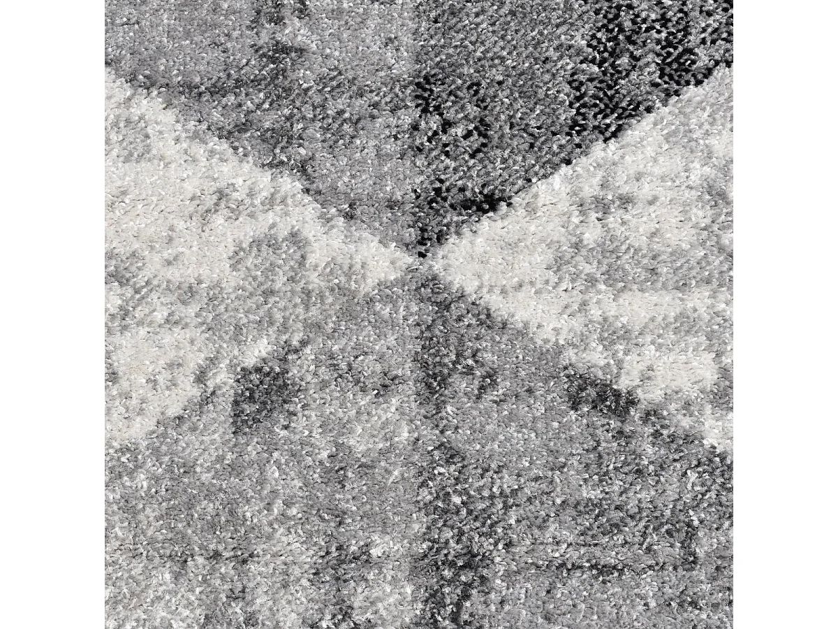 tapis salon 200x280 tissé gris et crème rectangle motif géométrique SOLTAM