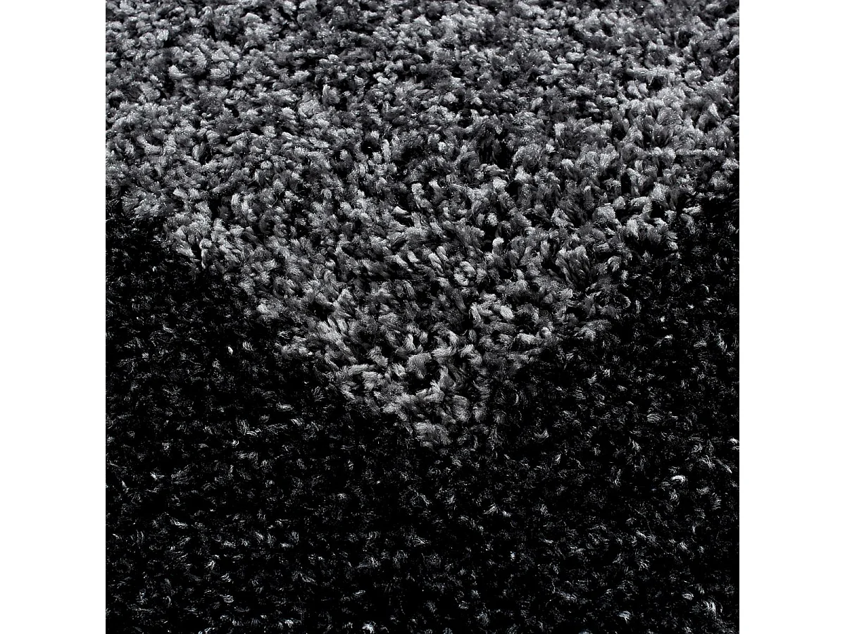 Tapis poils longs shaggy 80x150 rectangle tissé gris et anthracite