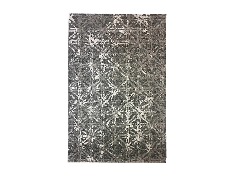 tapis salon 120x170 tissé gris et crème rectangle motif scandinave VINTAVE