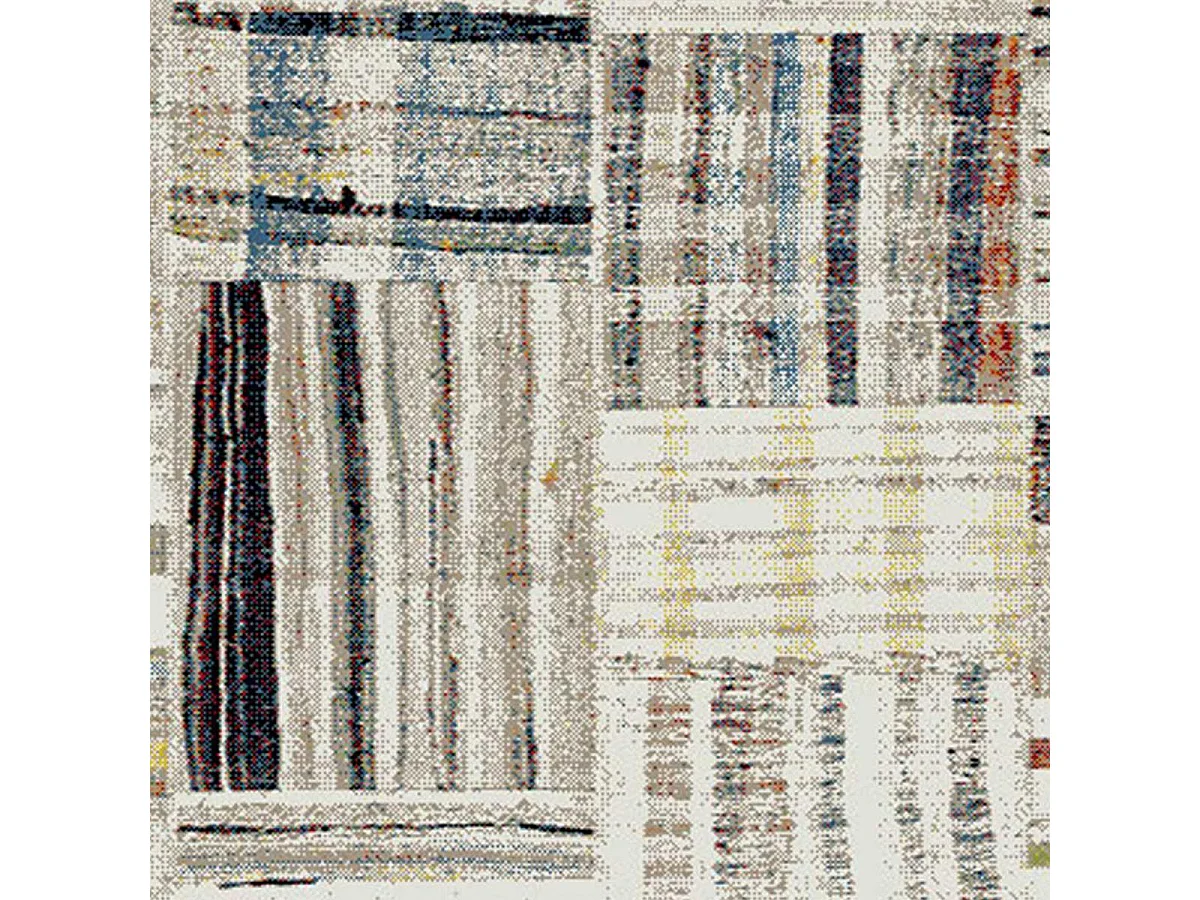 Tapis berbère carré 160X160 tissé motifs tribaux LYN8 MARO beige