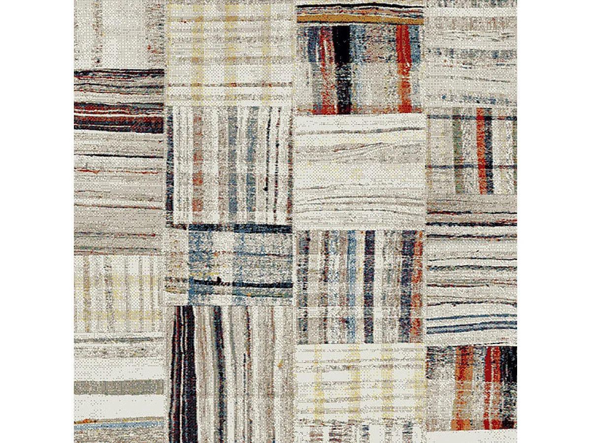 Tapis berbère carré 160X160 tissé motifs tribaux LYN8 MARO beige