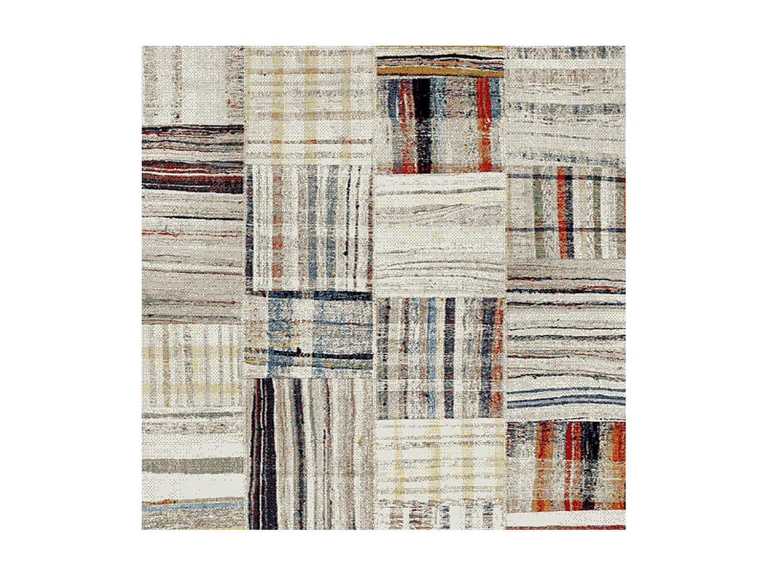 Tapis berbère carré 160X160 tissé motifs tribaux LYN8 MARO beige