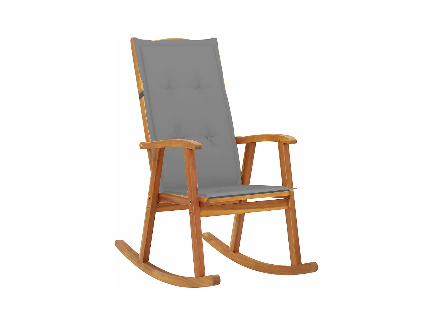 Silla mecedora con cojines madera maciza de acacia