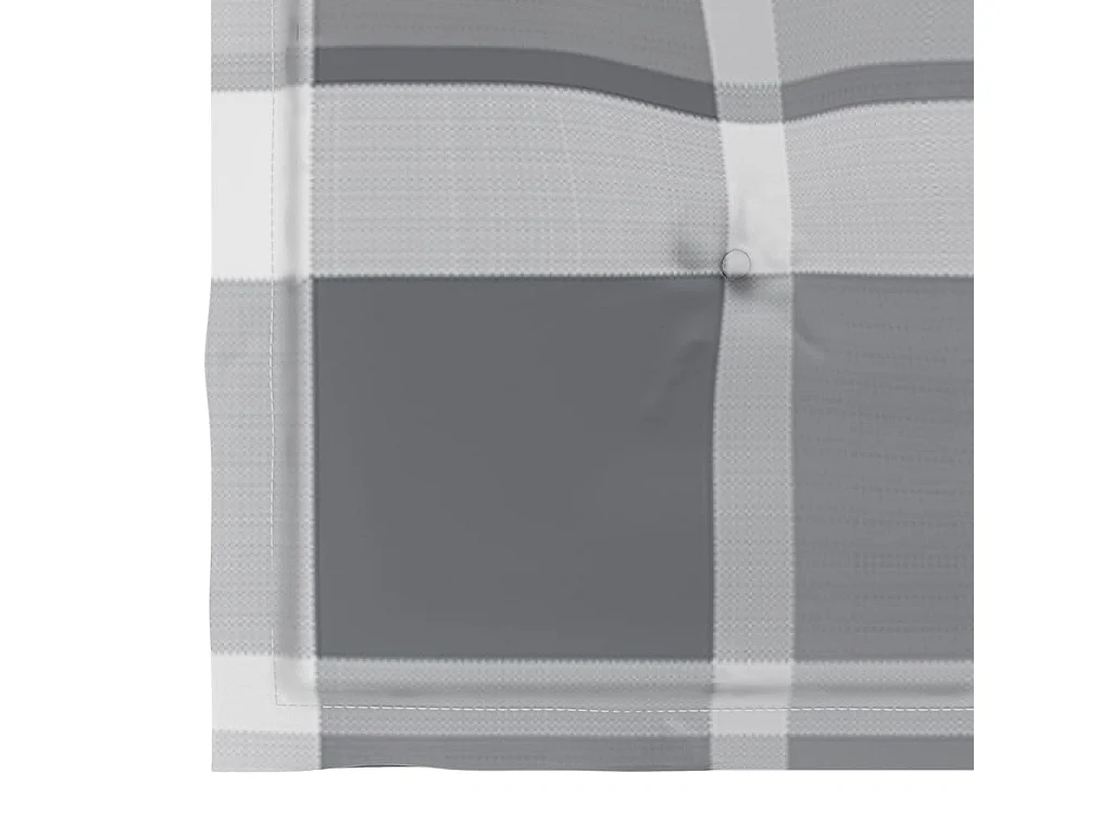 Chaises de jardin 8 pièces et coussins carreaux gris Bois de teck