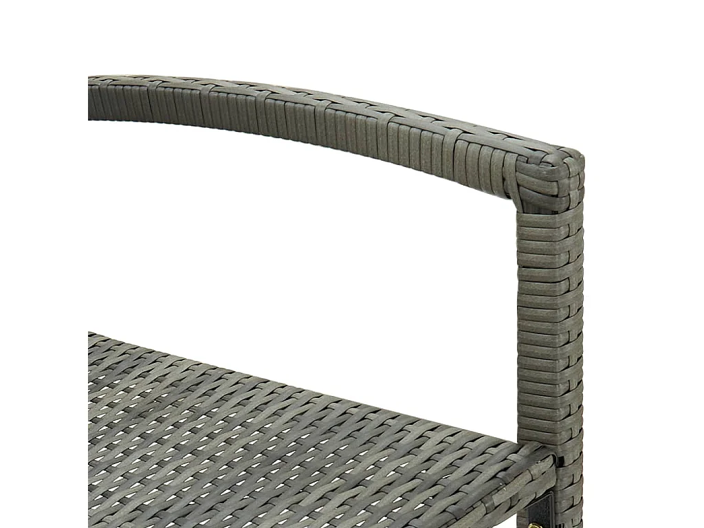 Tabourets de bar lot de 2 gris résine tressée