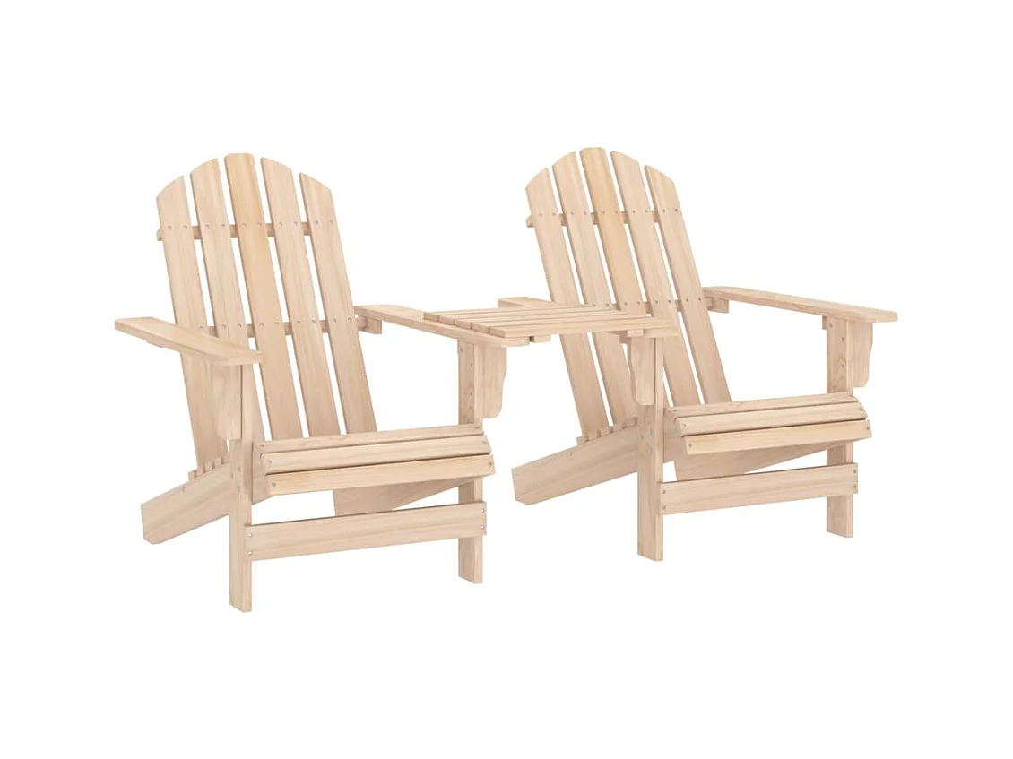 Chaises de jardin Adirondack avec table Bois de sapin solide