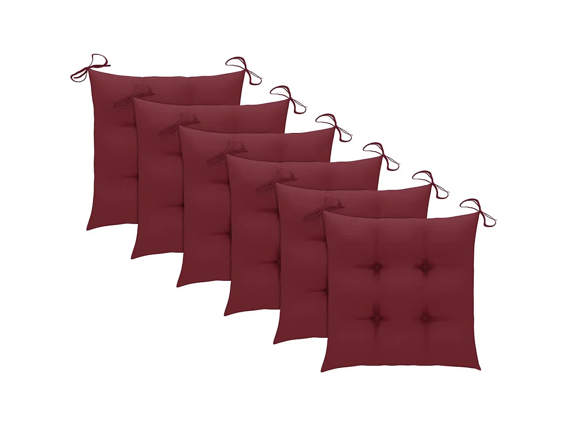 Chaises pliables de jardin 6 pièces avec coussins Bois d'acacia