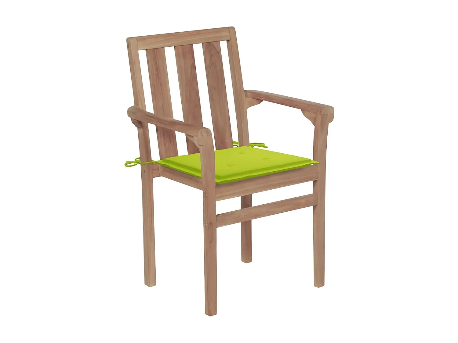 Chaises de jardin 2 pièces avec coussins vert vif Bois de teck
