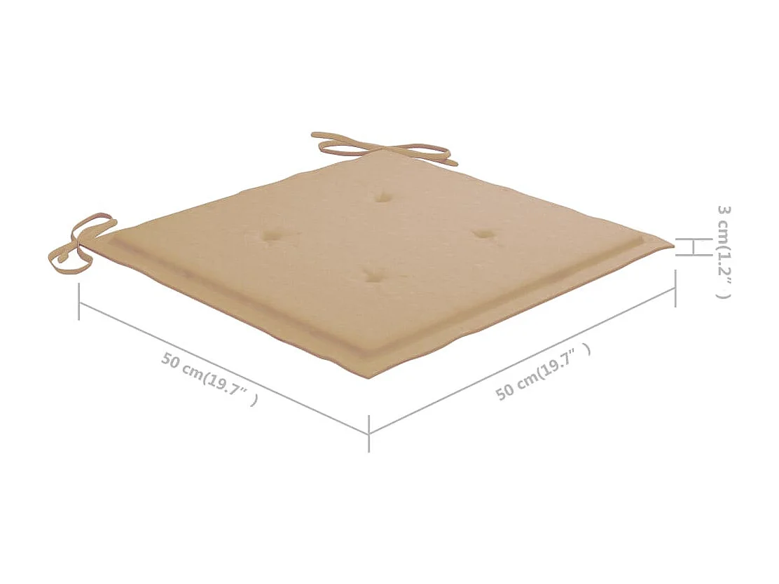 Sillas de jardín 6 unidades madera maciza de teca cojines beige