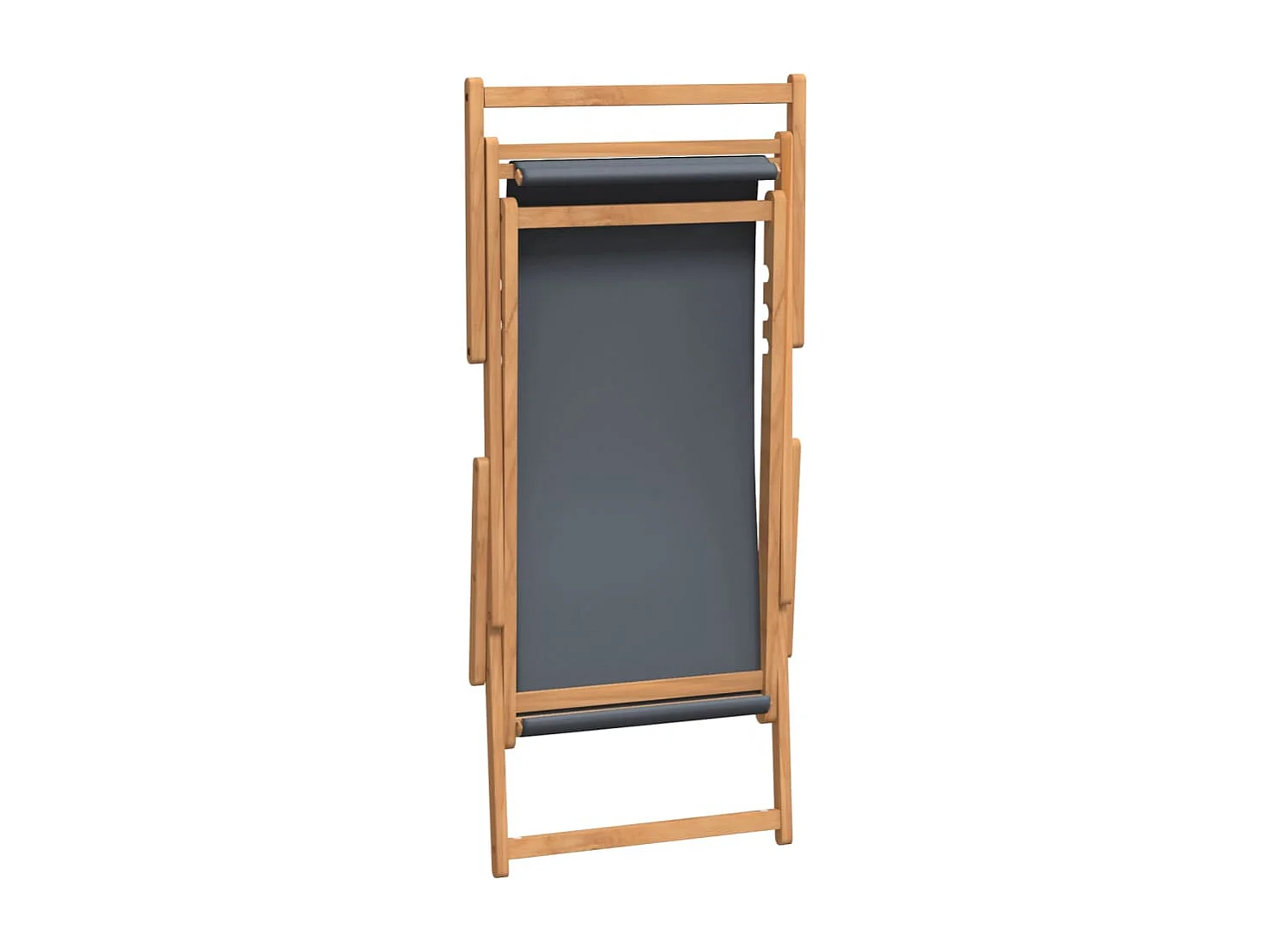 Strandstoel inklapbaar massief teakhout grijs