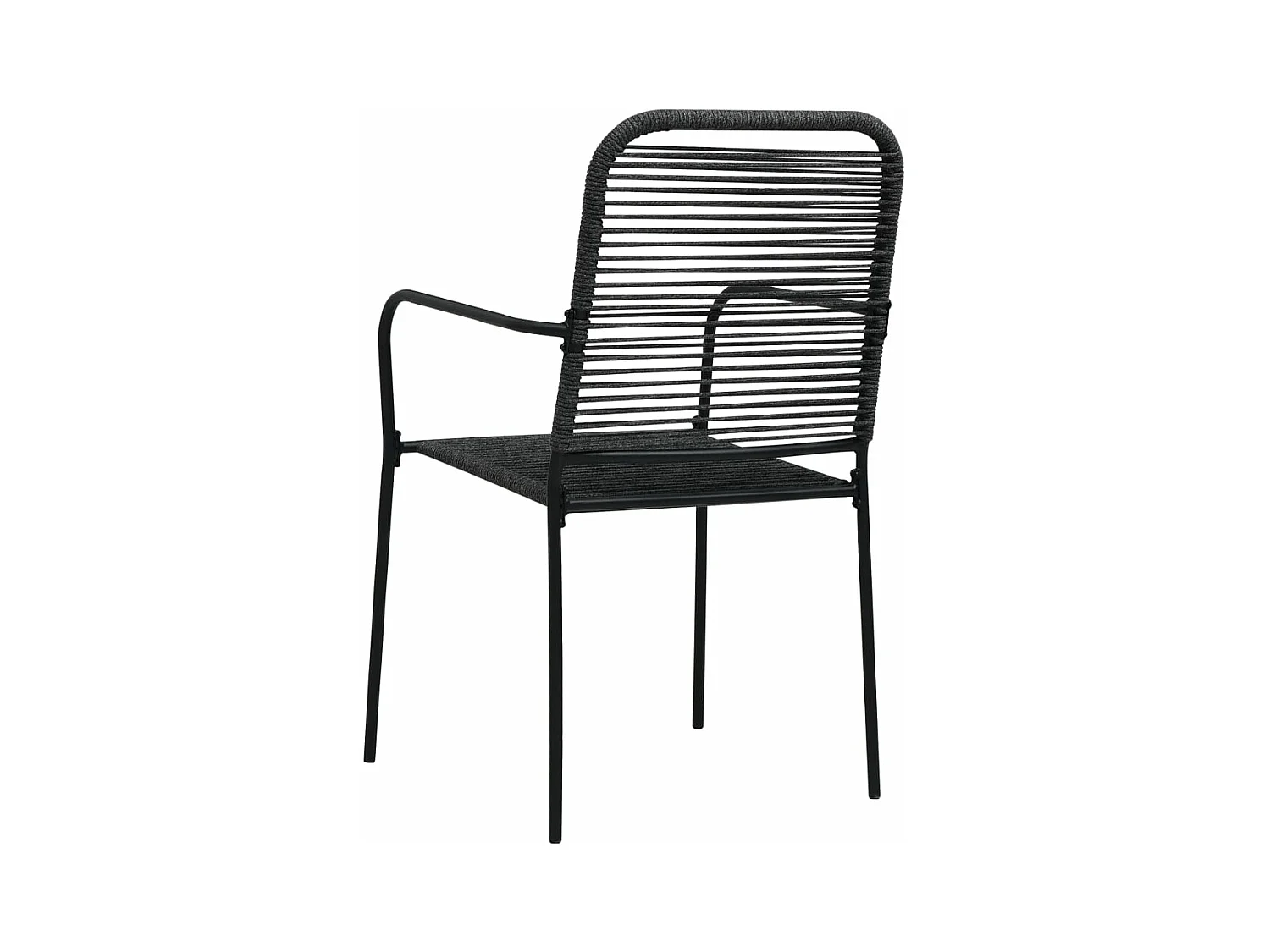 Sillas de jardín 2 unidades cuerda de algodón y acero negro