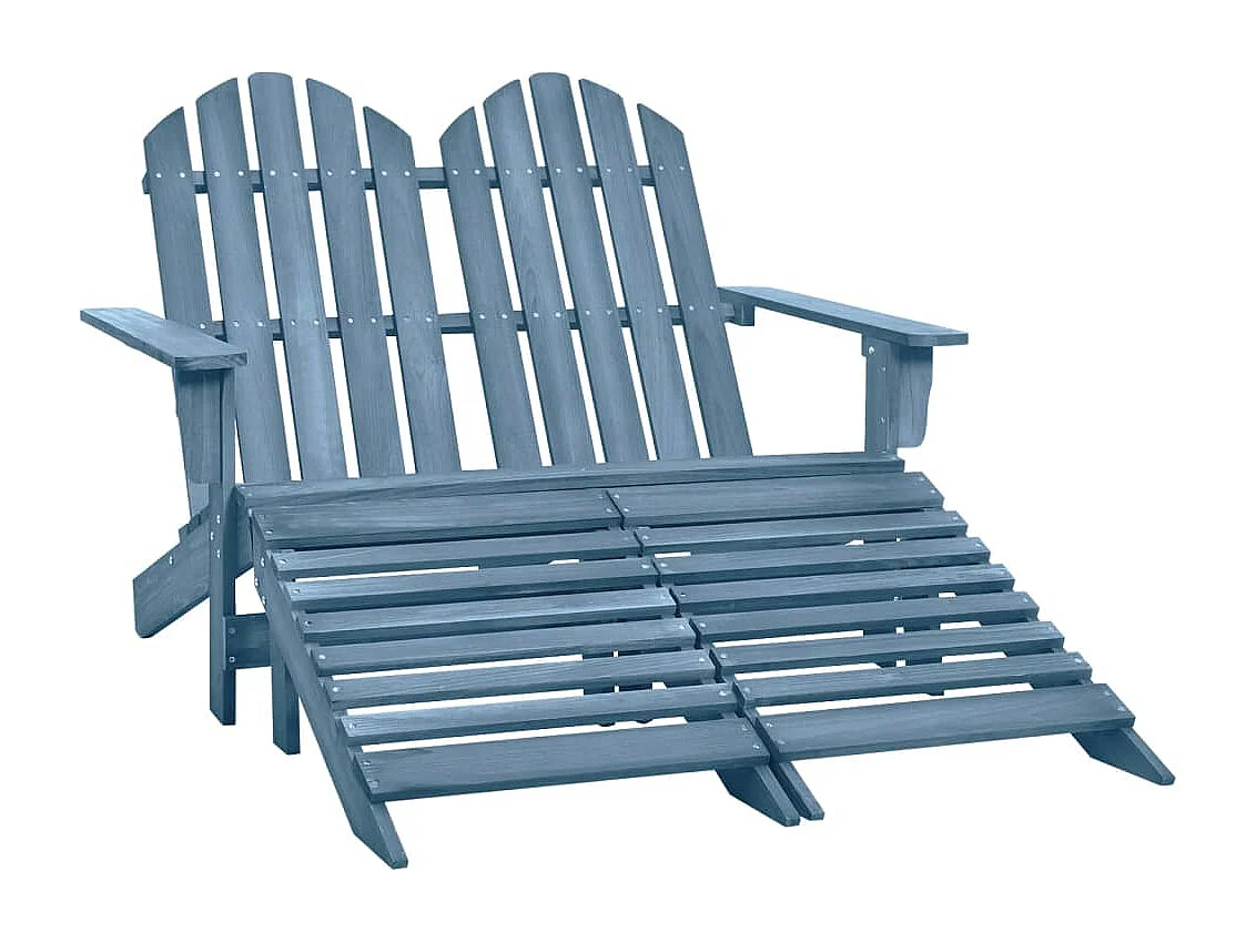 Otomana Adirondack de jardín 2 plazas madera de abeto azul