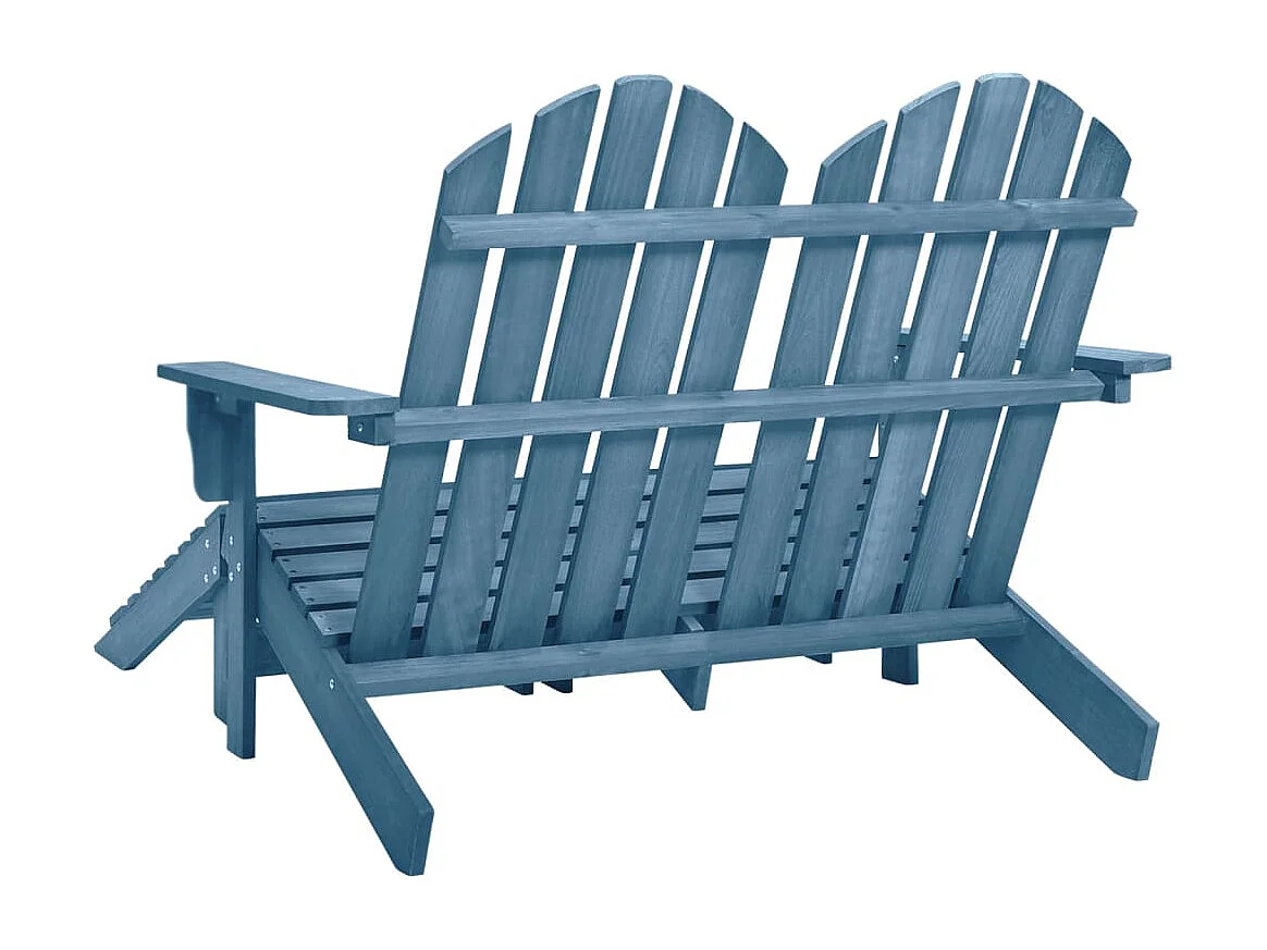 Otomana Adirondack de jardín 2 plazas madera de abeto azul