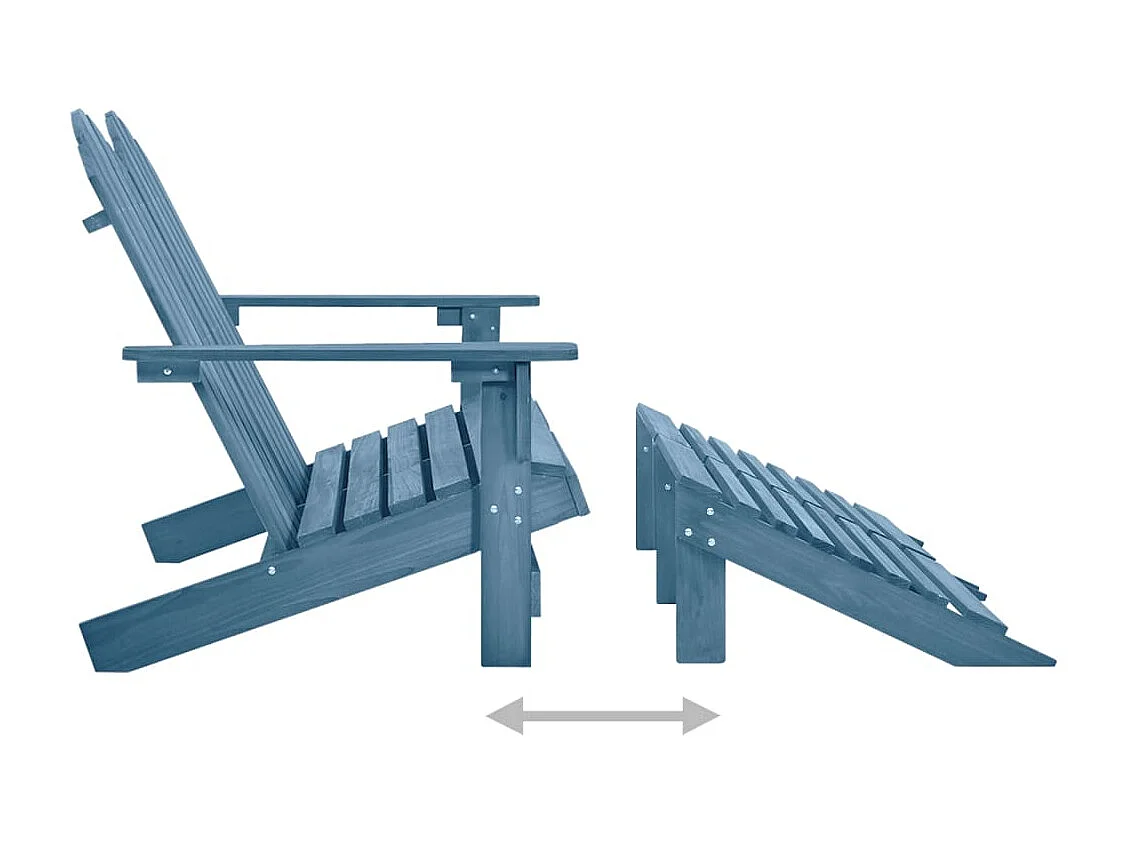 Otomana Adirondack de jardín 2 plazas madera de abeto azul