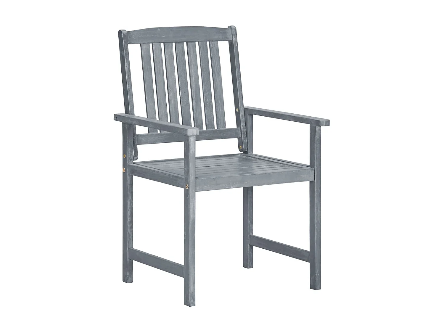 Chaises de jardin 2 pièces Gris Bois solide d'acacia