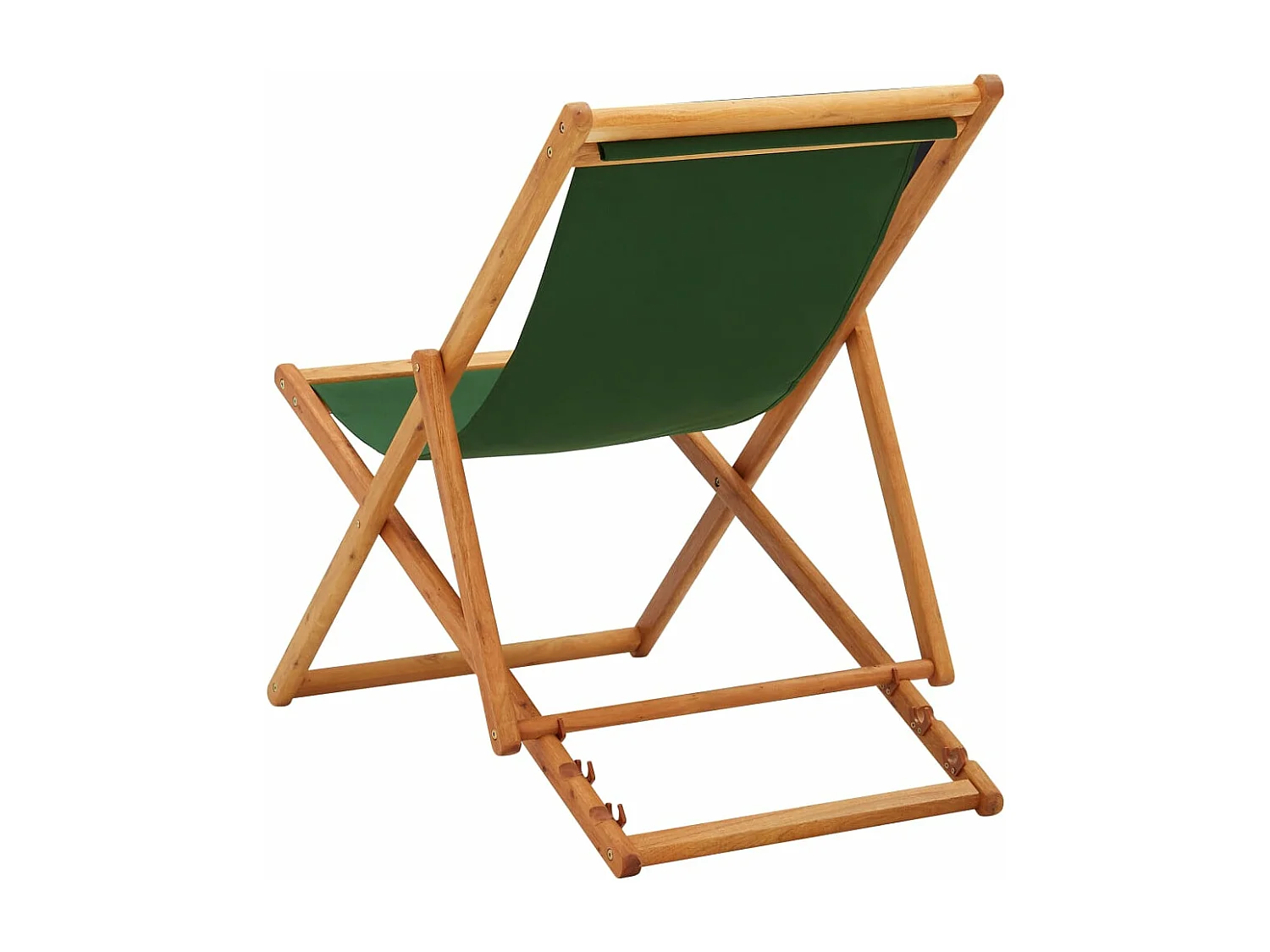 Silla de playa plegable madera de eucalipto y tela verde