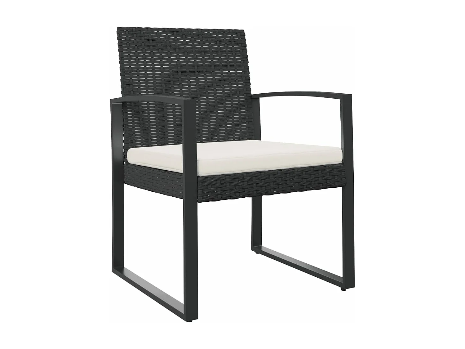 Chaises à manger de jardin lot de 2 noir rotin PP