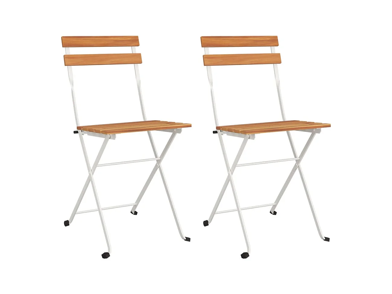 Chaises de bistrot pliantes 2 pièces Bois d'acacia solide et acier