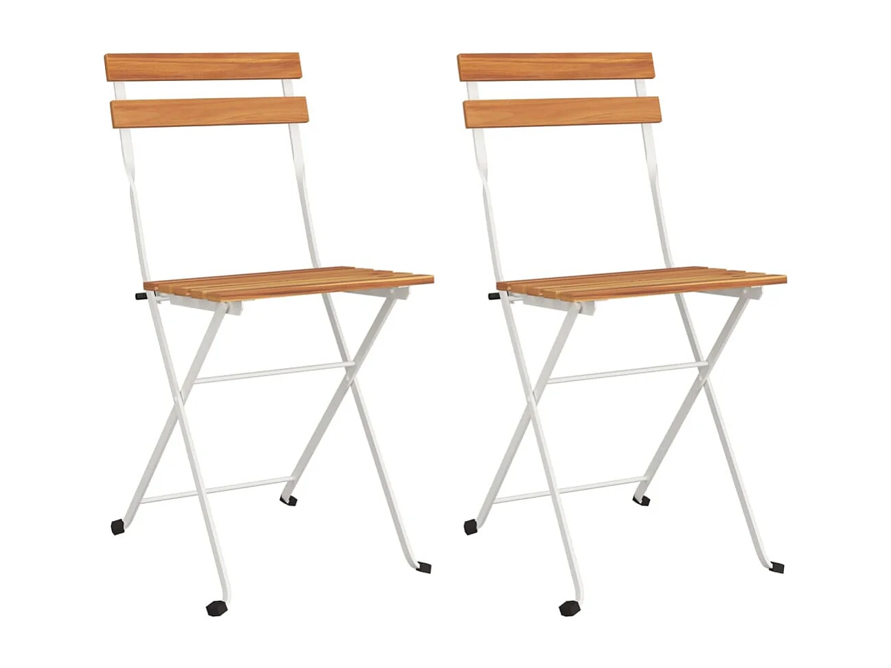 Chaises de bistrot pliantes 2 pièces Bois d'acacia solide et acier