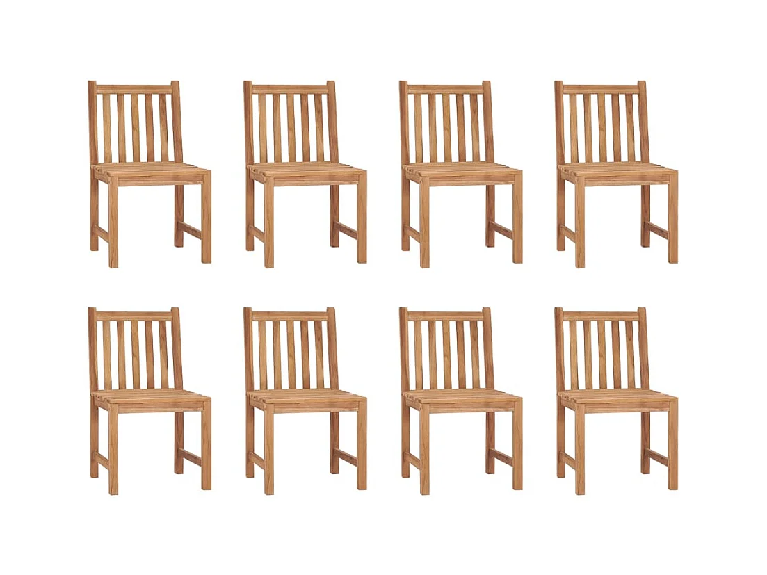 Chaises de jardin 8 pièces Bois de teck solide