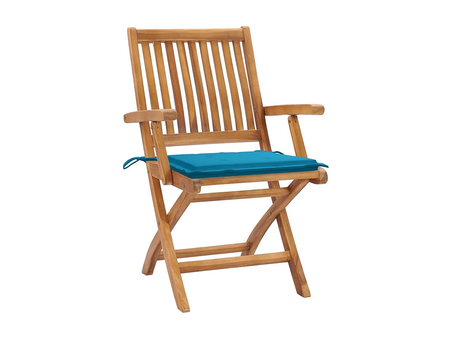 Chaises pliables de jardin avec coussins 4 pièces Teck solide