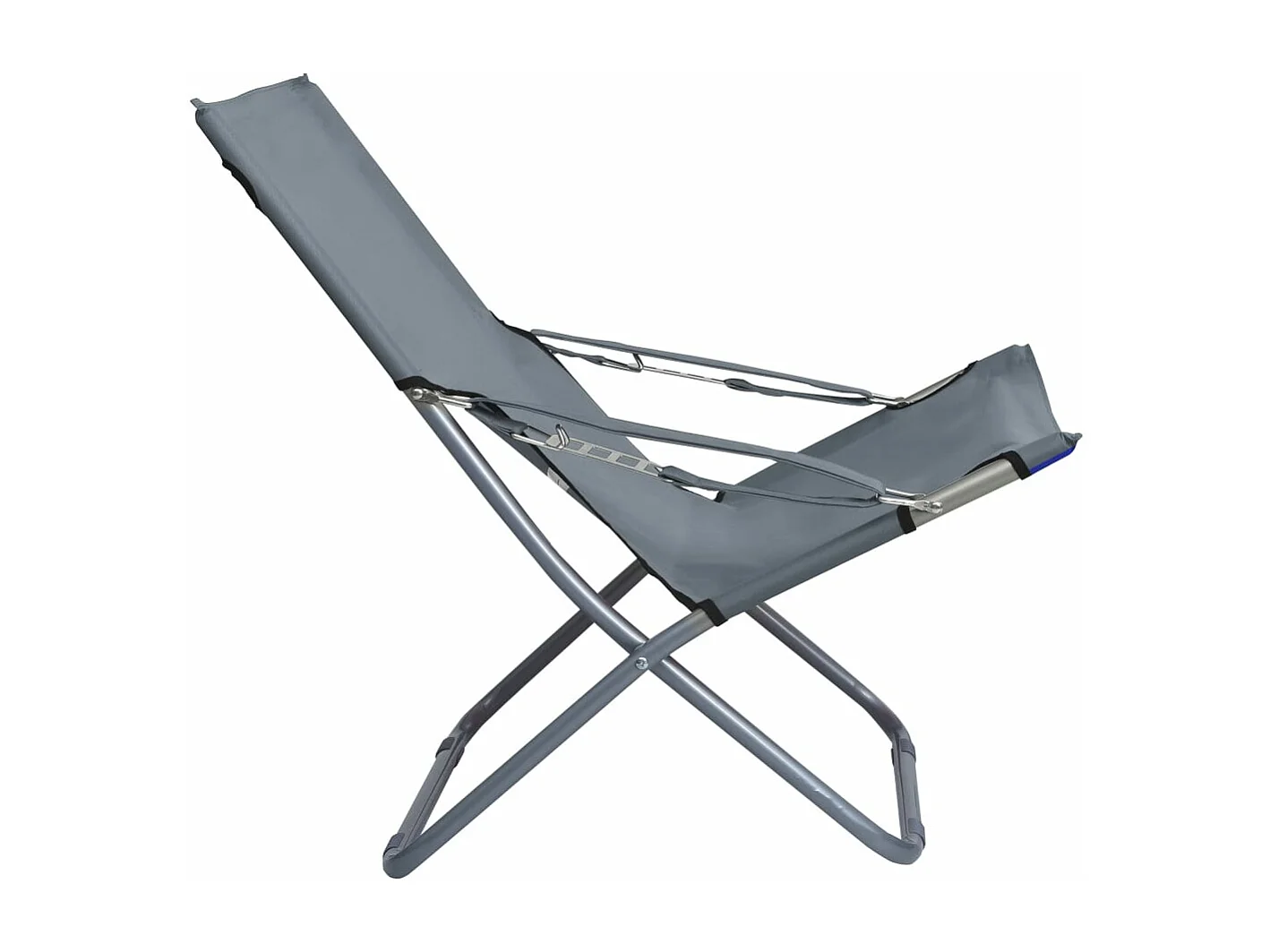 Cadeiras de praia dobráveis 2 peças tecido cinzento