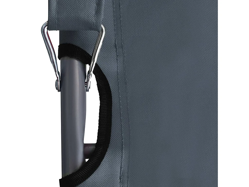 Cadeiras de praia dobráveis 2 peças tecido cinzento