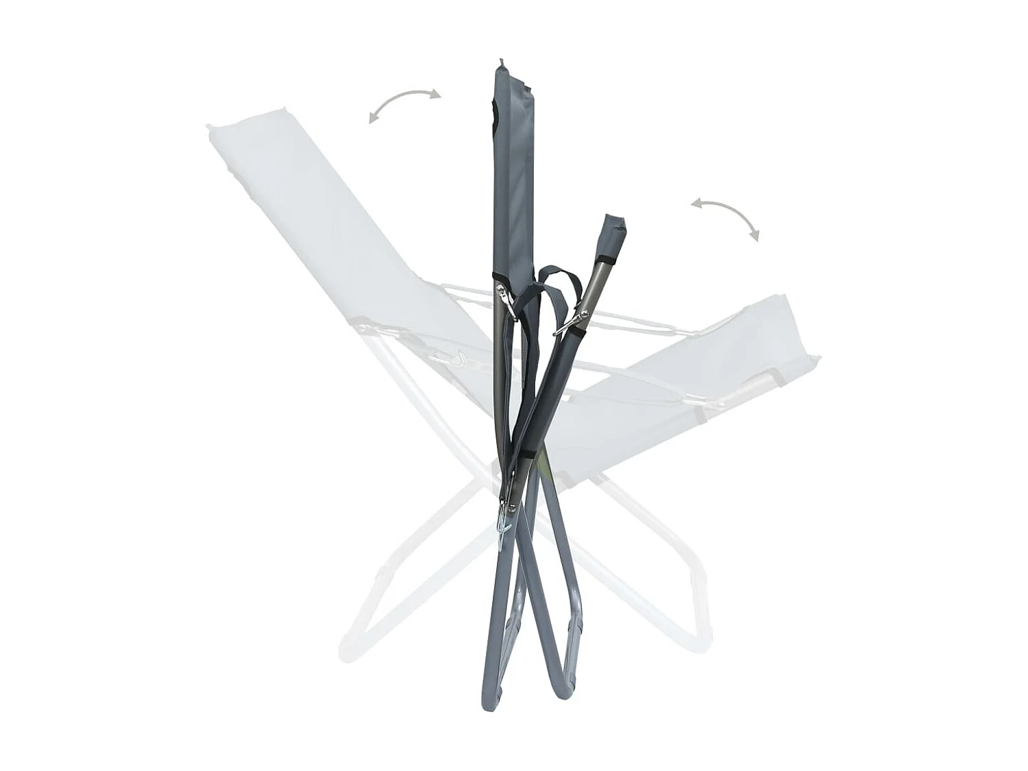 Cadeiras de praia dobráveis 2 peças tecido cinzento