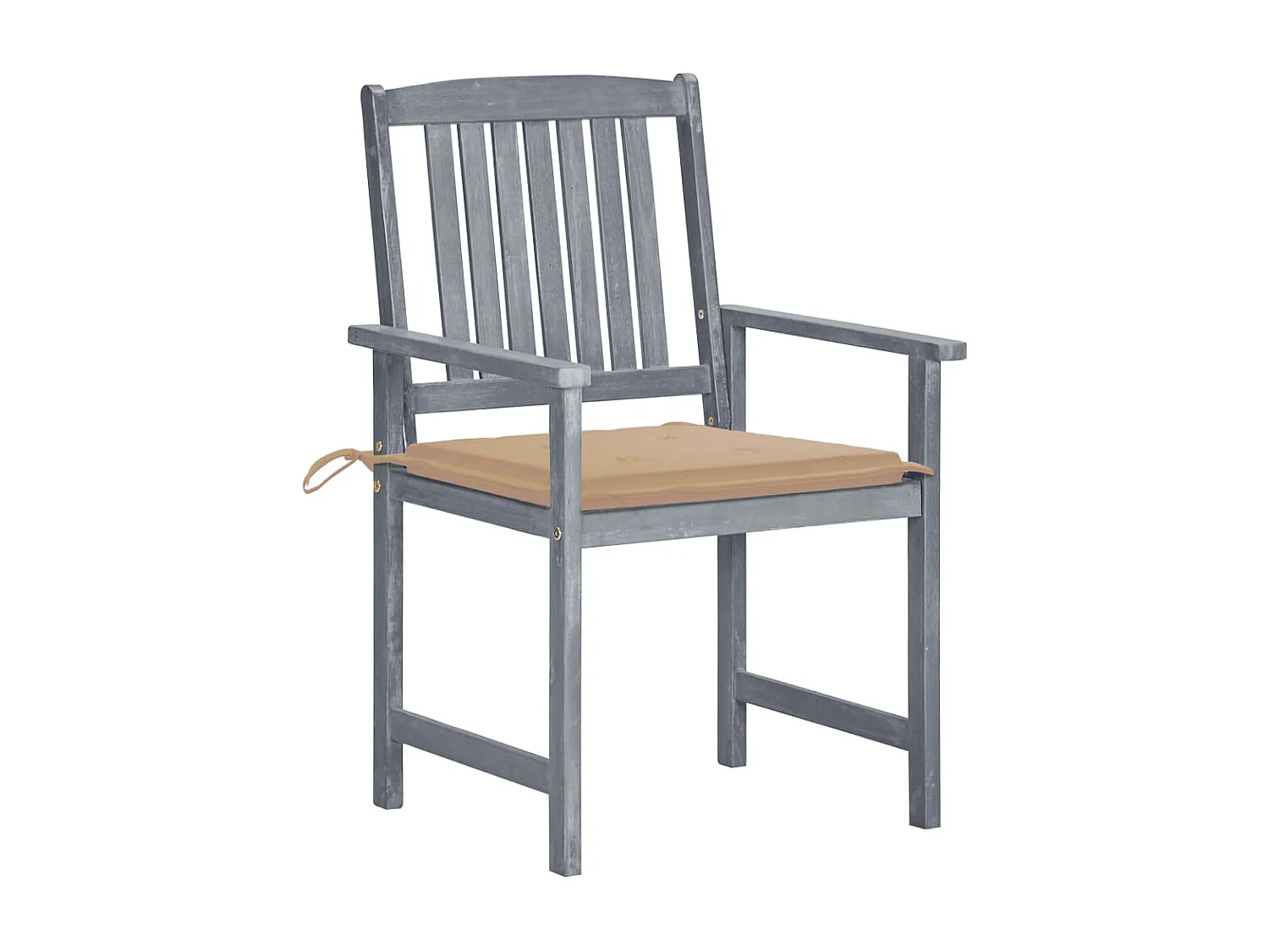 Chaises de jardin avec coussins 6 pièces Bois d'acacia massif Gris
