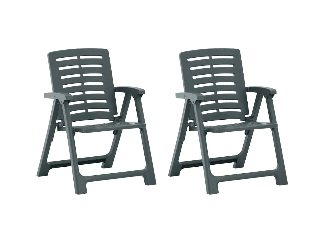 Chaises de jardin 2 pièces Plastique Vert