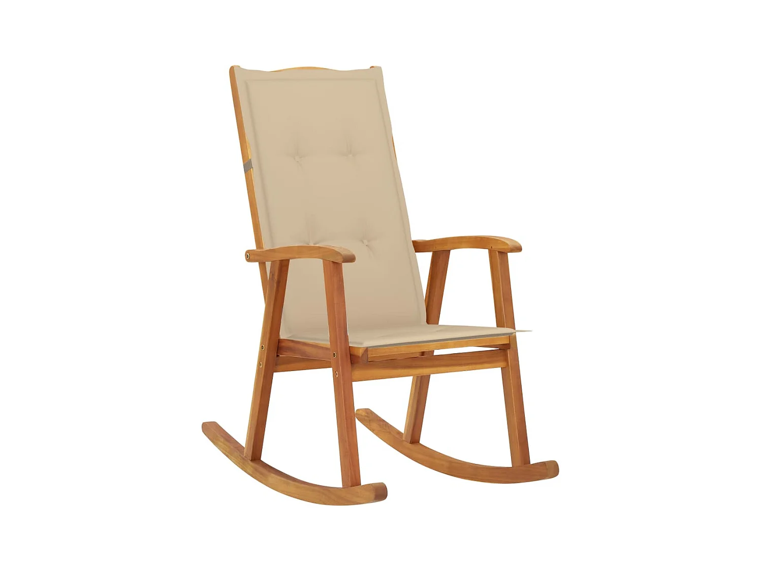 Silla mecedora con cojines madera maciza de acacia
