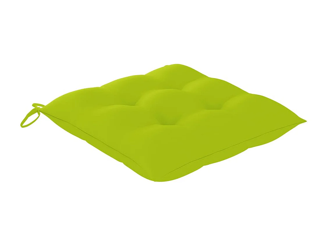 Chaises de jardin 8 pièces avec coussins vert vif Teck solide