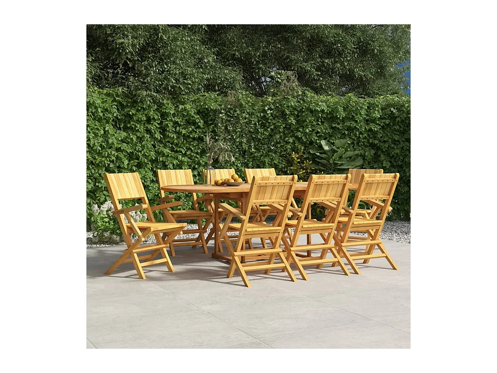 Chaises de jardin pliantes 8 pièces 55x61x90 cm bois massif teck